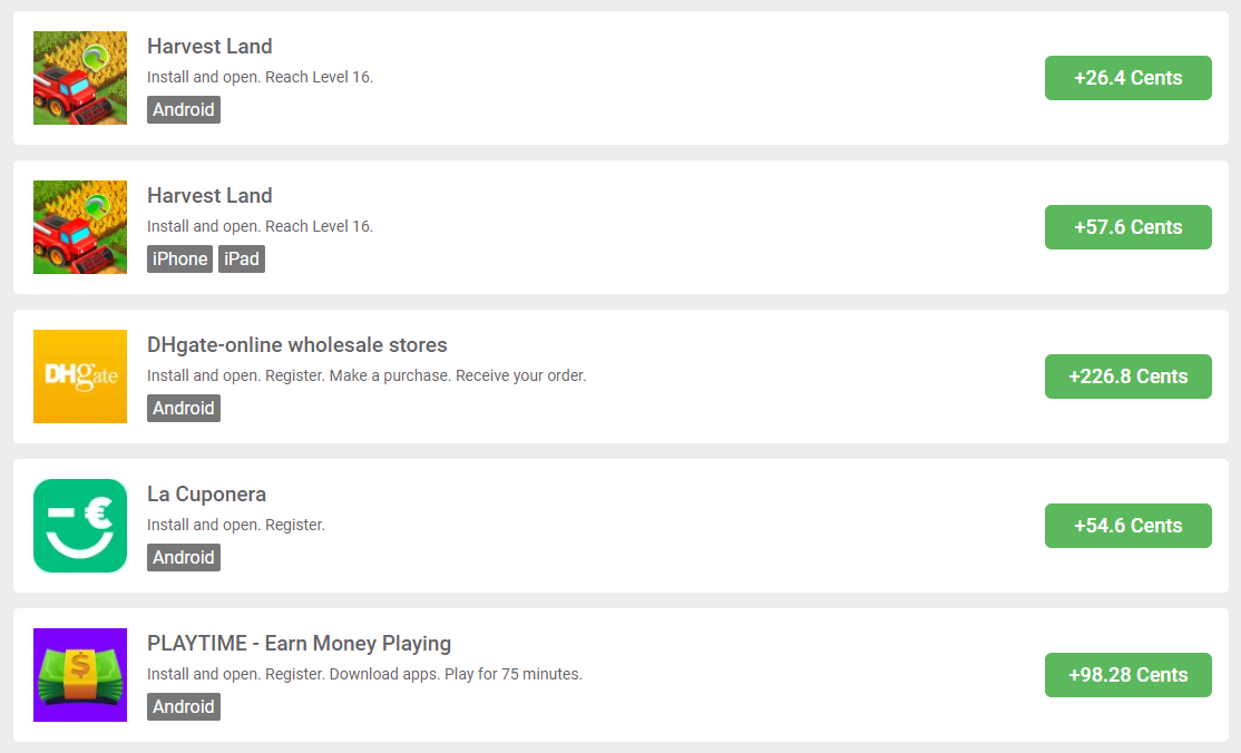 En Gift Hunter Club te pagan por jugar a juegos de móvil o por completar ofertas.