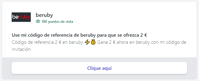 Código de referencia 2 € en beruby ⚡️💰 Gana 2 € ahora en beruby con mi código de invitación